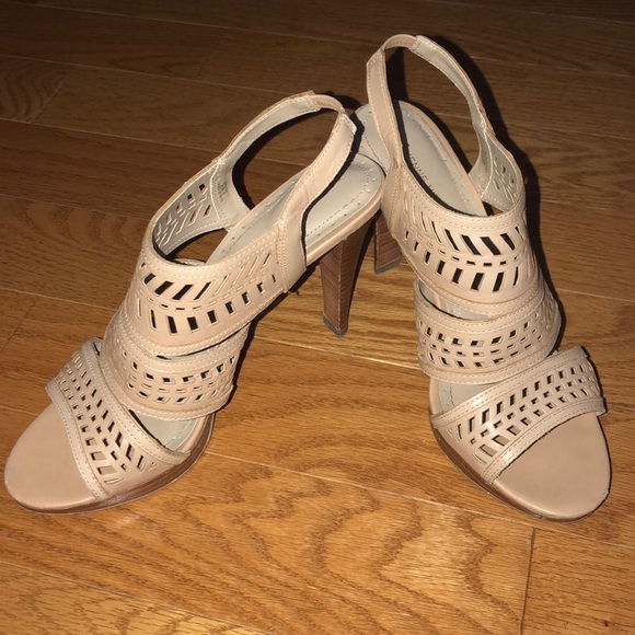 Adrienne Vittadini Shoes - Beige opened toed 4 inch heels
